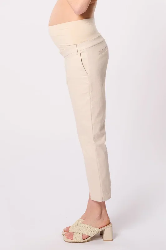 Cropped Super Stretch Umstandshose beige