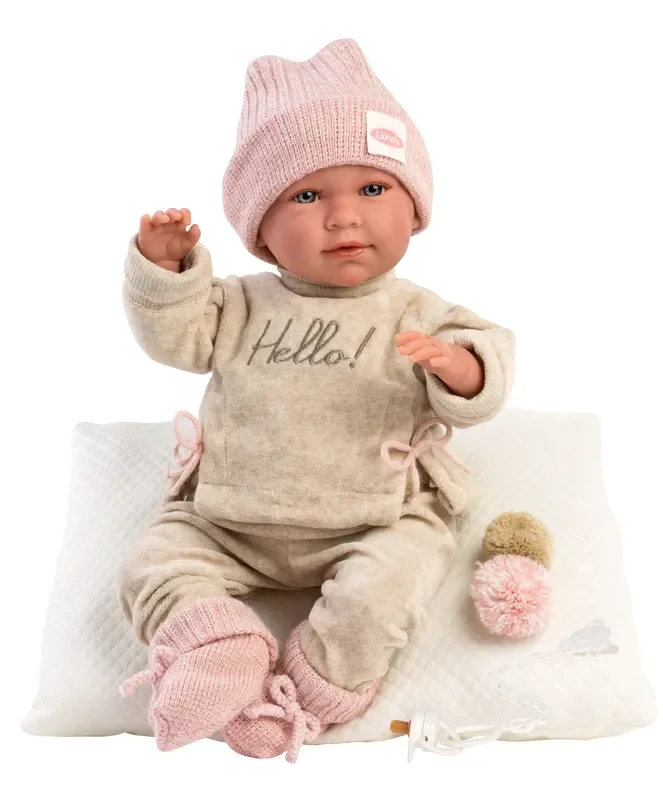 Crying Newborn Doll with Cushion | Soft Body 16.5 ” | Briana