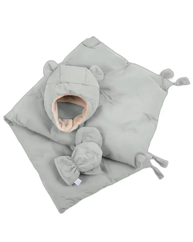 Cub Set – Airy | Mitten, Hat & Blanket