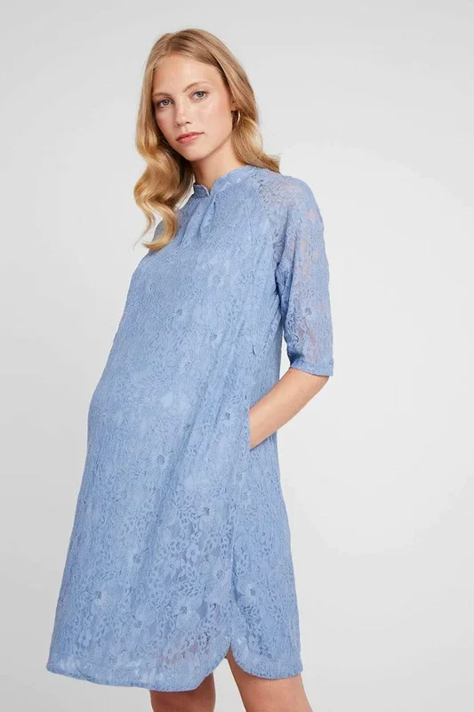 Curtis Maternity Dress Pigeon Blue