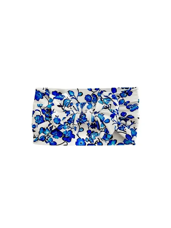 Dainty Blue Knotted Bow Headband