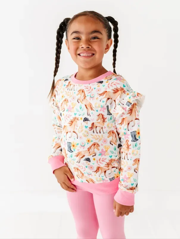 Delilah Ruffle Crewneck Sweatshirt