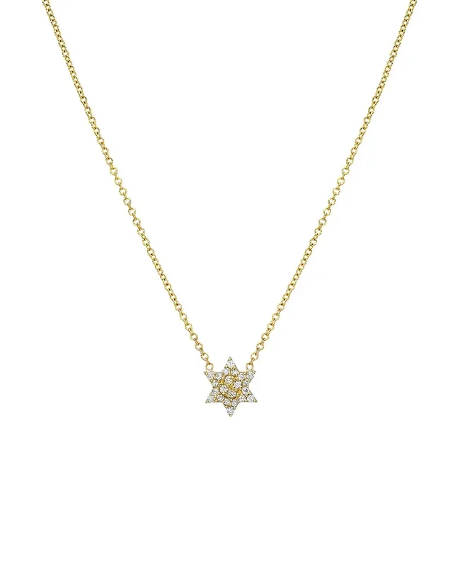 Diamond Star Of David Necklace
