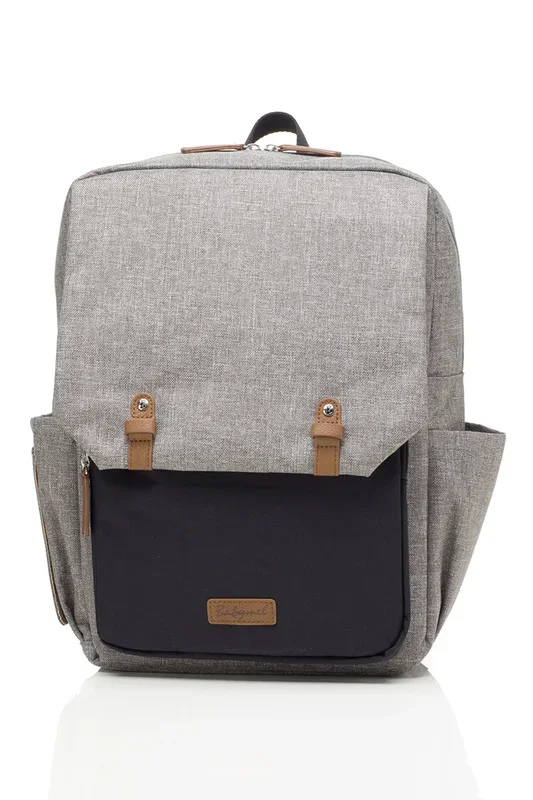 Diaper backpack with laptop compartment, grey