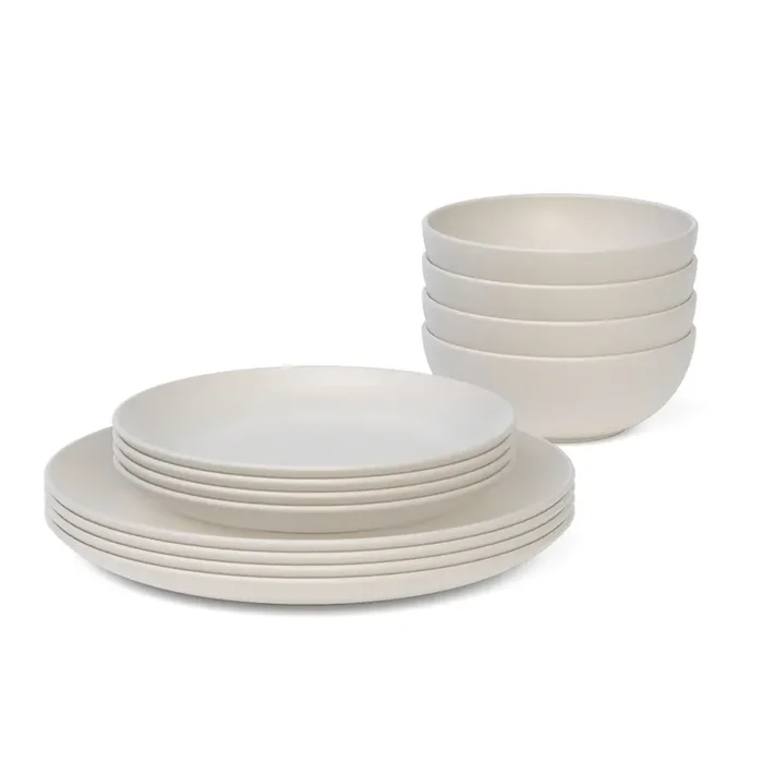 Dining Essentials 12 Piece Round Set – Off White