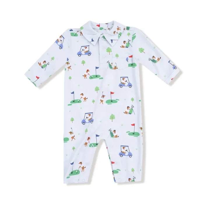 Dog Gone Golf – Blue – Polo Romper