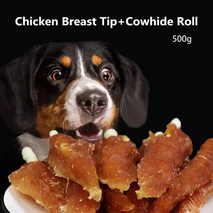 Dog Snack Chicken Breast Cowhide Rolls Small Breast Snacks 500g