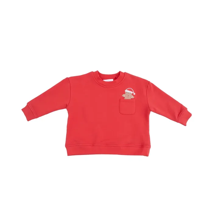 Drop Sleeve Sweatshirt With Rib Cuffs + Pocket