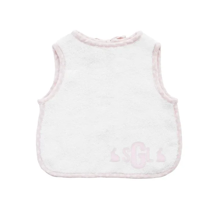 Easter Monogram Apron Bib | Dusty Pink Gingham