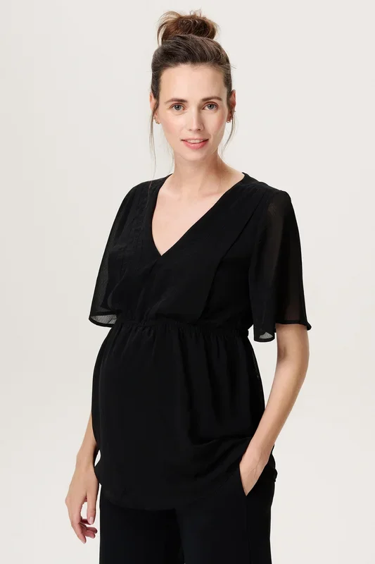 Eco Chiffon Umstands- und Stilltunika schwarz