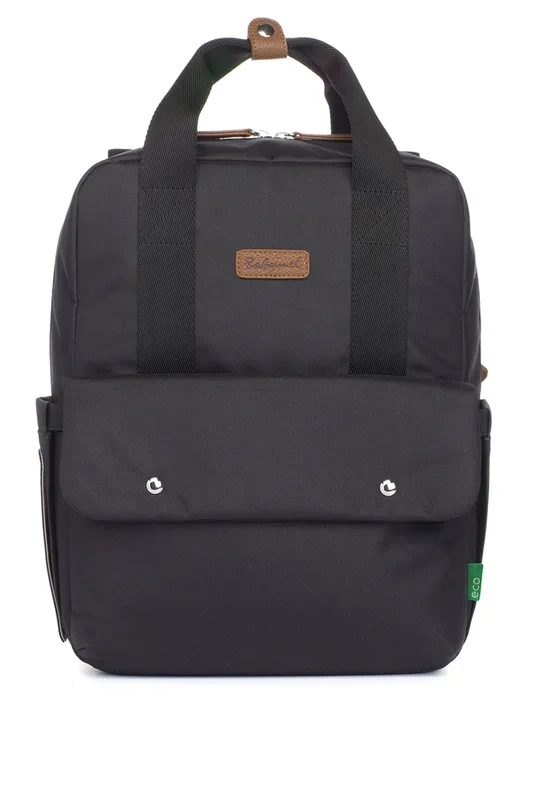Eco diaper bag made from recycled plastic, black