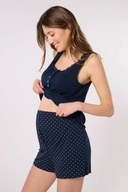 Eco Modal Pyjama Maternity Shorts with Print