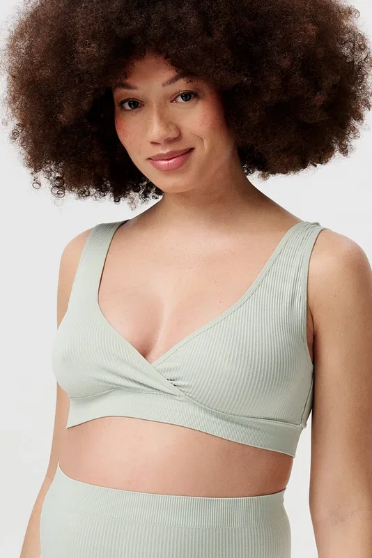 Eco Ribbed Seamless Active Cross-Over Still Bustier mint