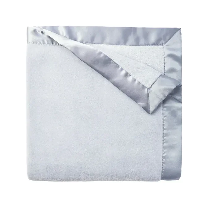 Elegant Baby Satin Trim Flannel Fleece Blanket