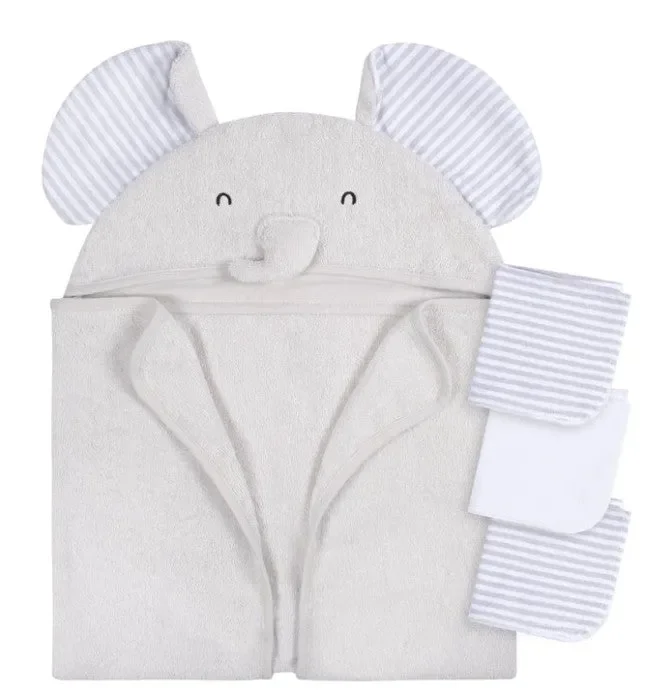Elephant Bath Towel & Washcloth Set
