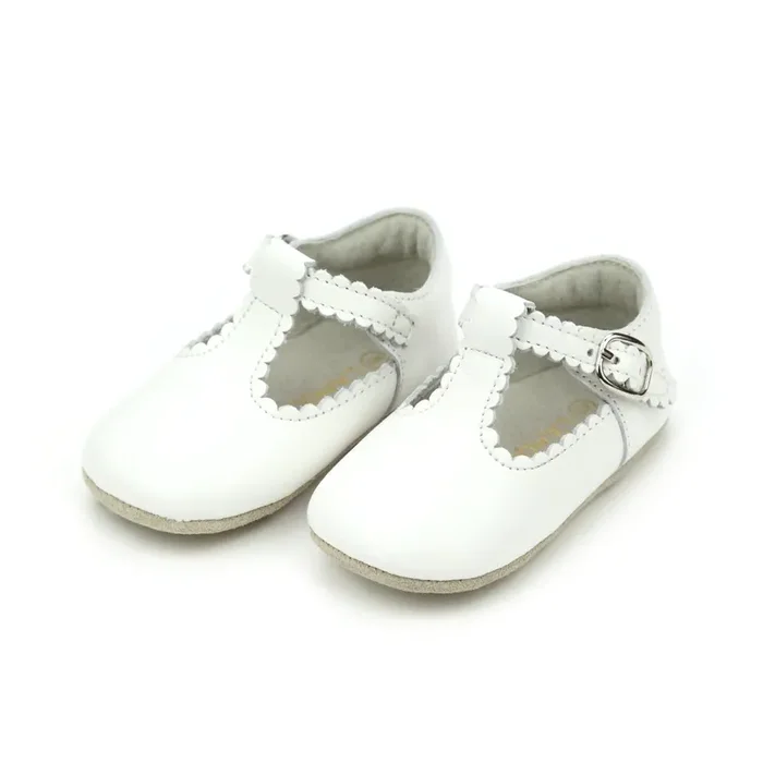Elodie Scalloped T-Bar Crib Shoe