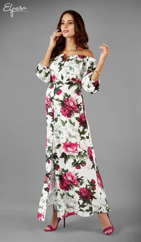 Elpasa Maternity & Nursing Maxi Dress Rosia