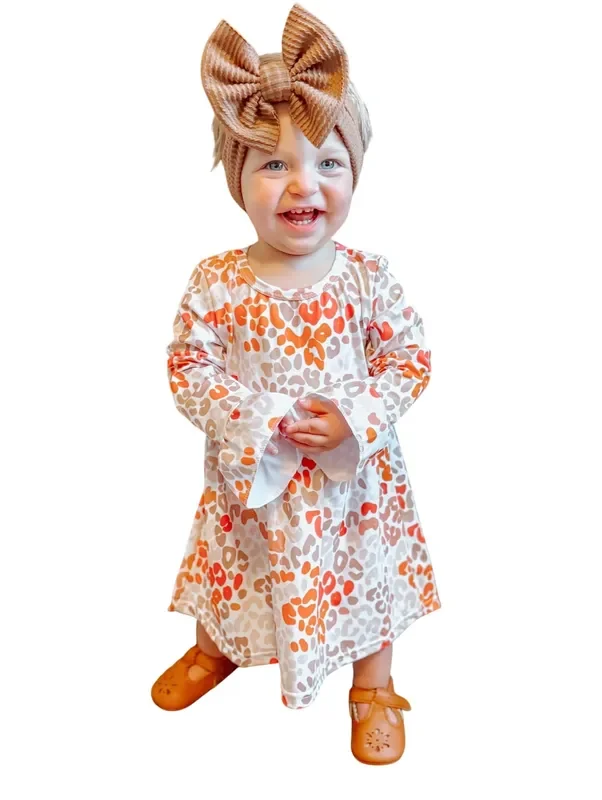 Fall Leopard Bell Sleeve Dress