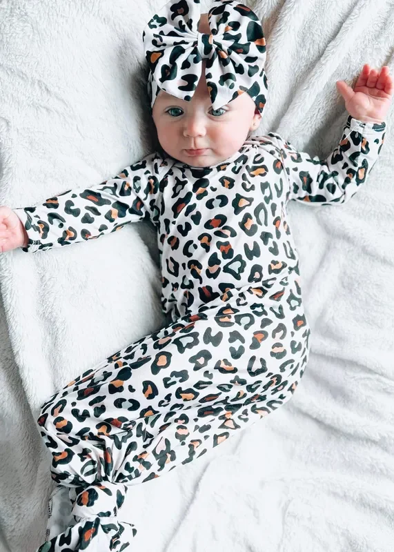 Fall Leopard Gown And Headband Set