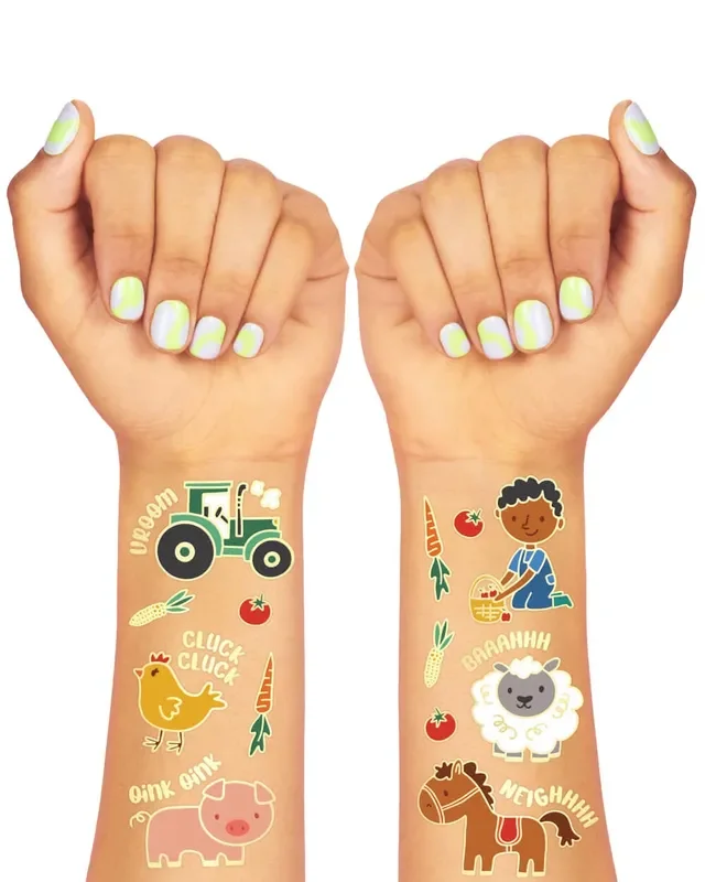 Farm Life Tats – 30 Foil Temporary Tattoos