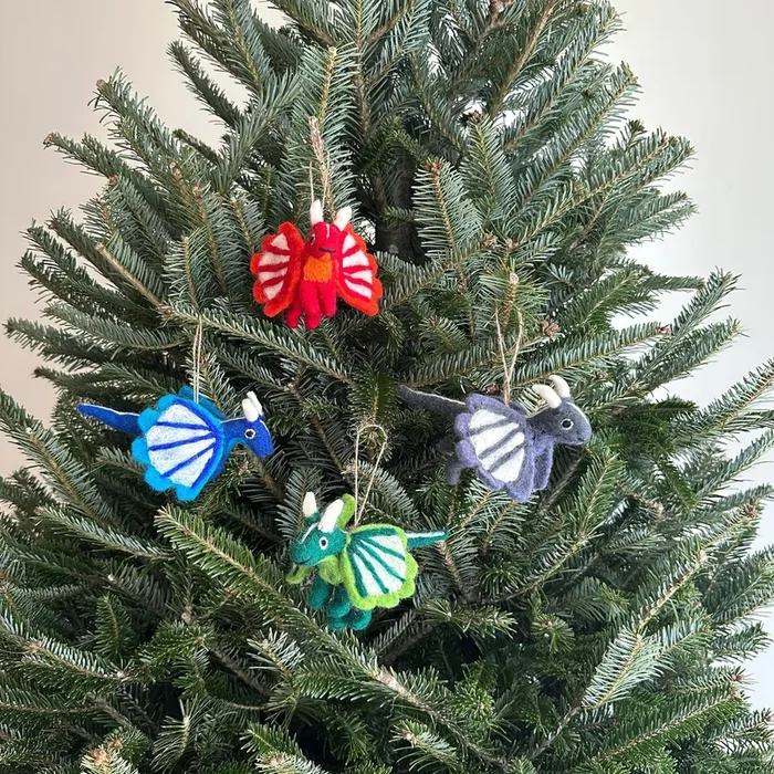 Felt Christmas Ornaments Set Of 4 – Flying Dragons