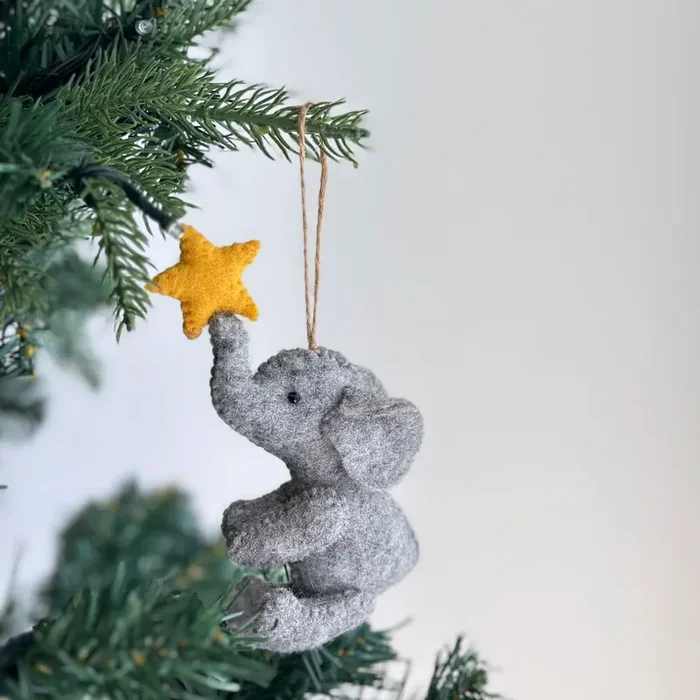 Felt Ornament – Elephant With Star