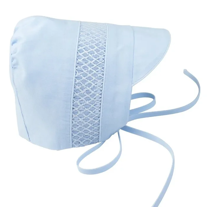 Feltman Brothers Blue & White Smocked Bonnet