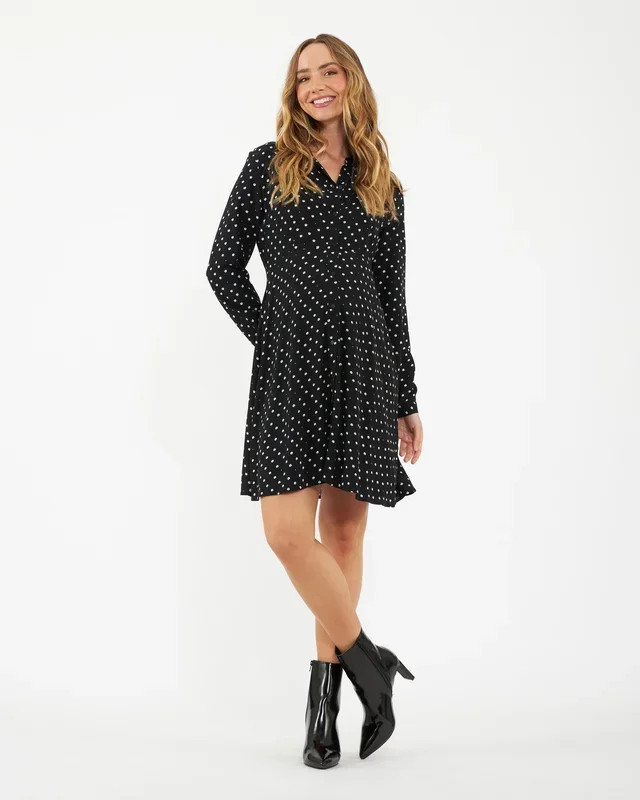 Fifi Shirt Dress Black