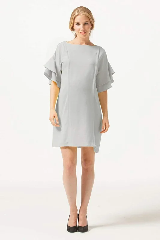 Flare Sleeve Yulia Nursing Dress Grey