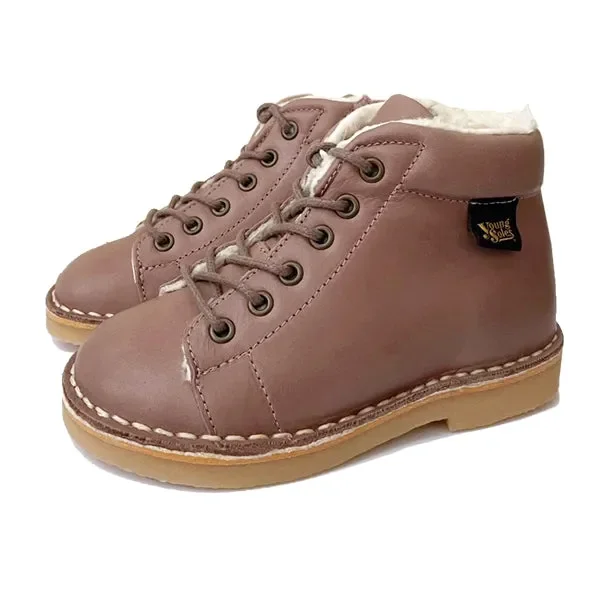 Fletcher Fur Kids Monkey Boot Rose Leather
