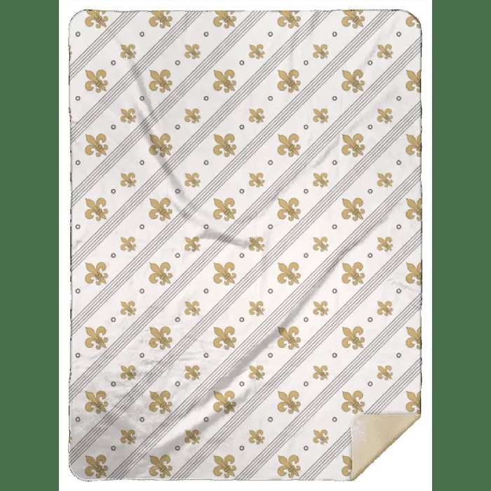 Fleur De Lis Plush Throw Blanket 60×80