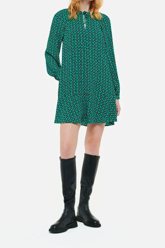 Floral Dot Flippy Dress – Green/Multi