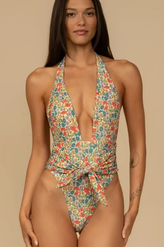 Florencia Floral Tropez Tie-up One-piece