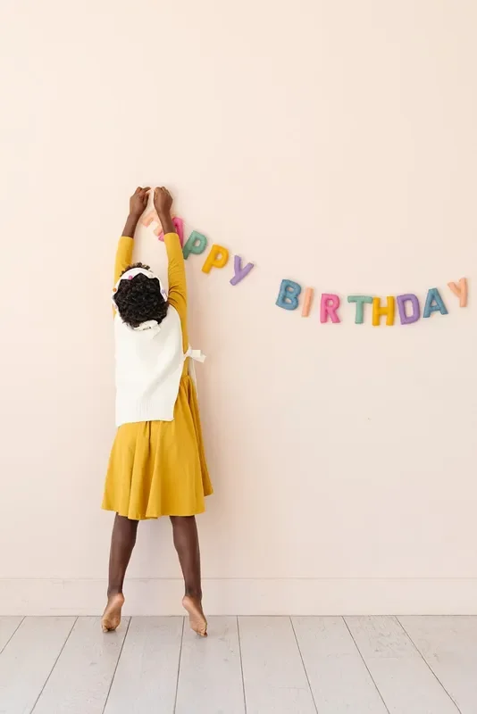 Flower Lane Pastel Happy Birthday Felt Garland