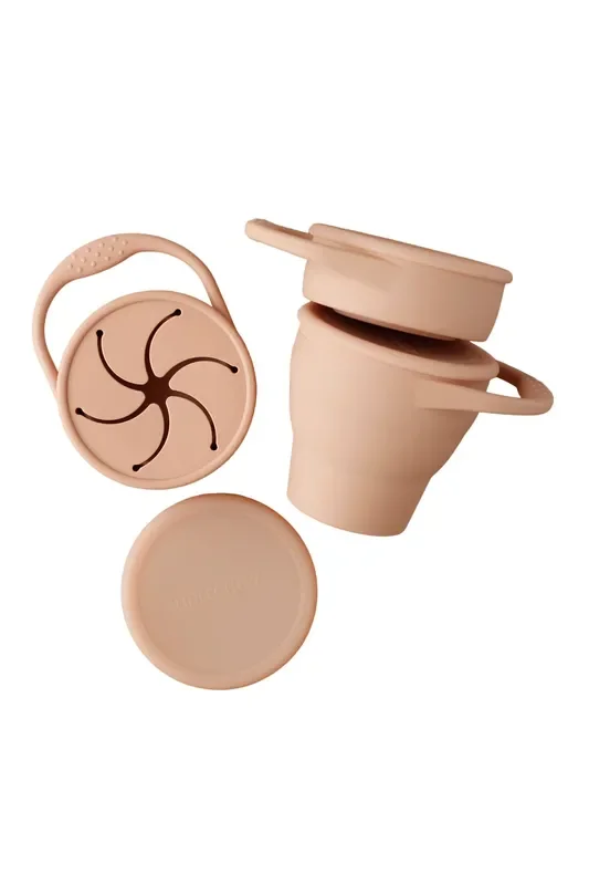 Foldable Silicone Snack Cup – Dusty Coral