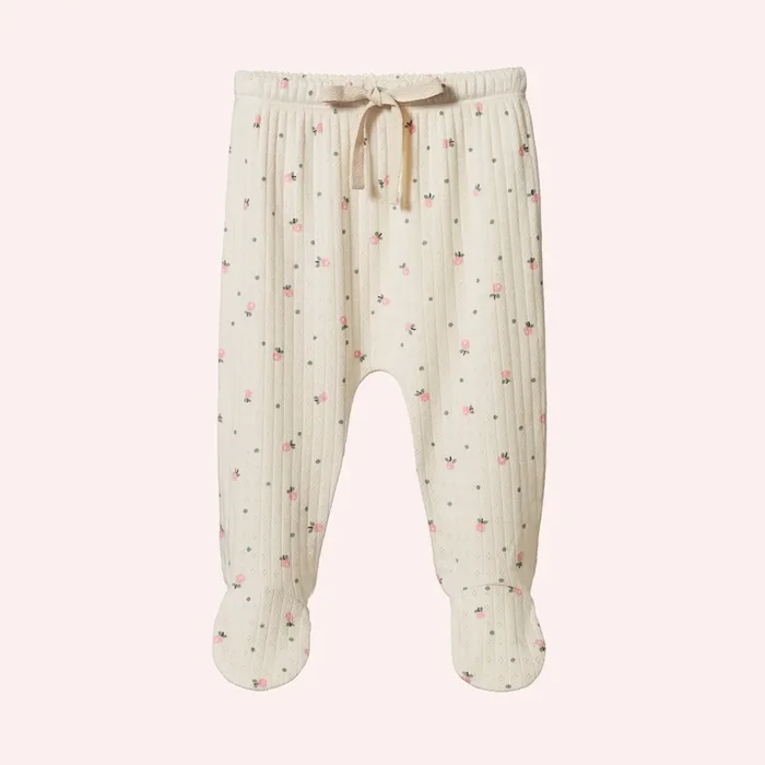 Footed Rompers Pointelle – Posey Blossom Print