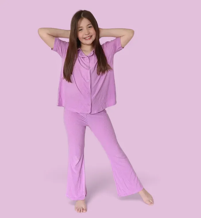 Forever Lilac Rib Dream Girl’s Flare Set