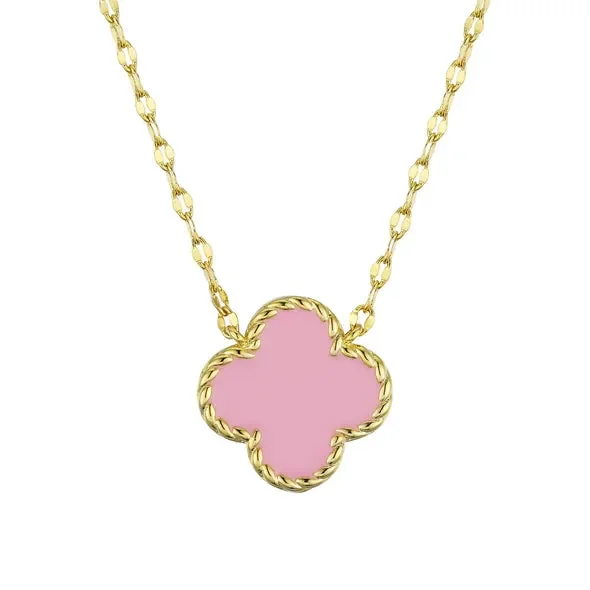 Four Leaf Clover Necklace – Pink