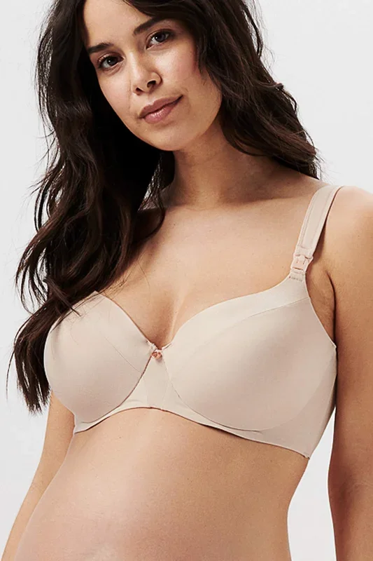 Full cup nursing bra with satin details