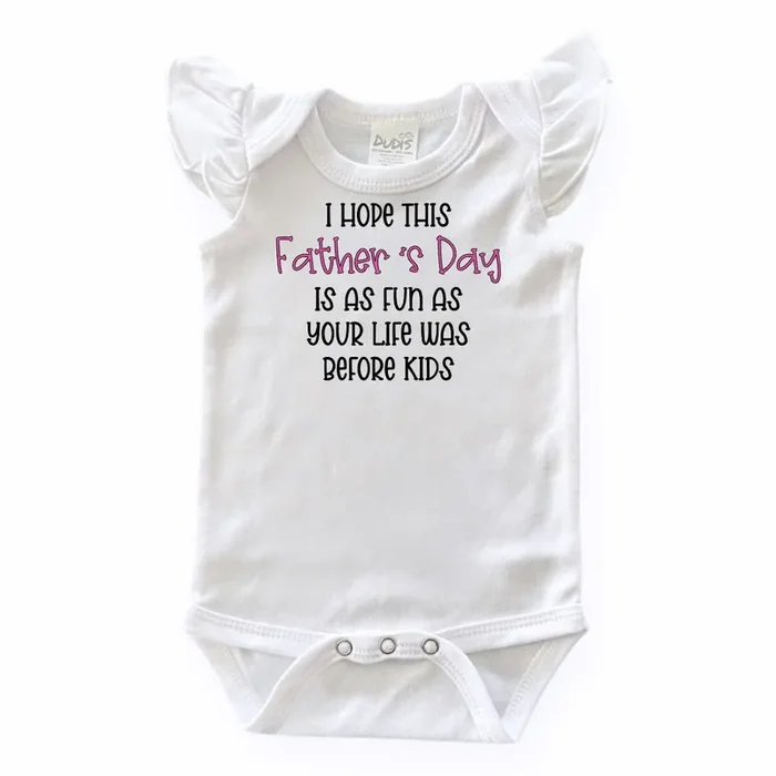 Fun Father’s Day Flutter Sleeve White Bodysuit