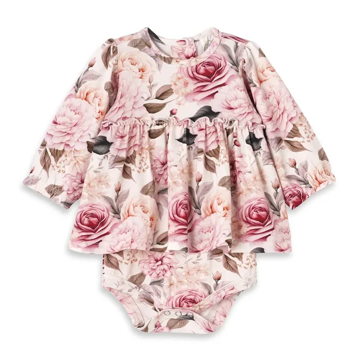 Garden Bouquet Baby Girl Bamboo Skirted Bodysuit