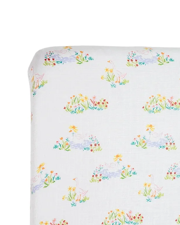 Garden Goose Crib Sheet