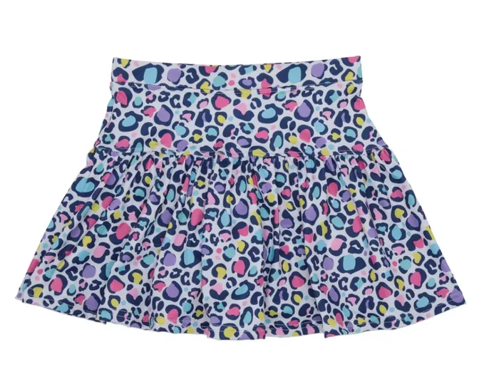 Gathered Skort | Bright Leapard