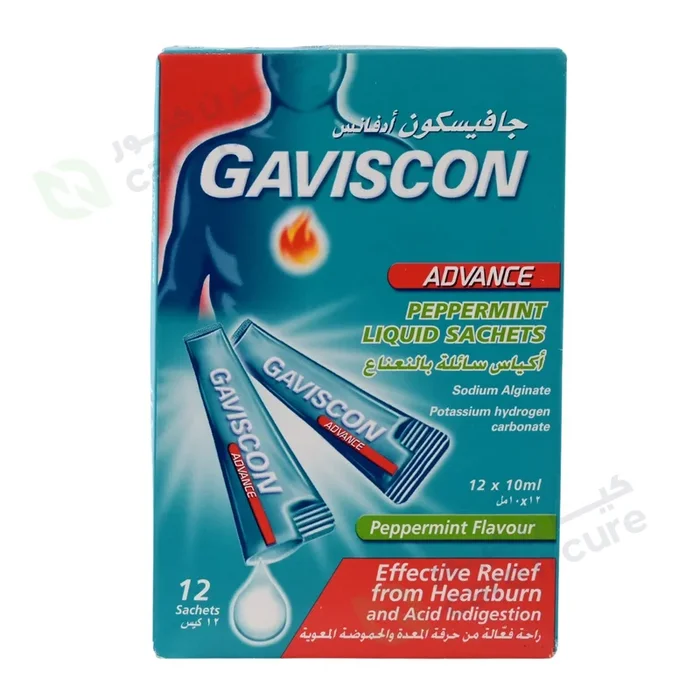 Gaviscon Peppermint Liquid Sachets 12 Pieces