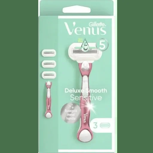GILLETTE VENUS DELUXE SMTH SENSI RG H+3 BLDS 1PCE