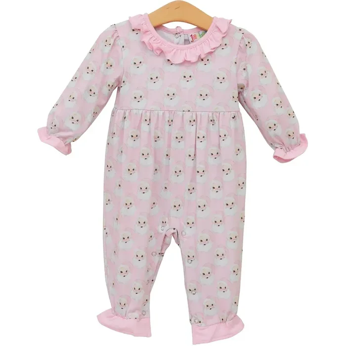 Girl’s Jolly Santa Ruffle Romper