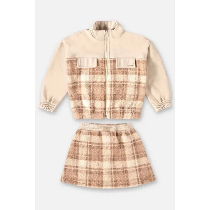 GIRLS’ JACKET AND SHORTS-SKIRT SET