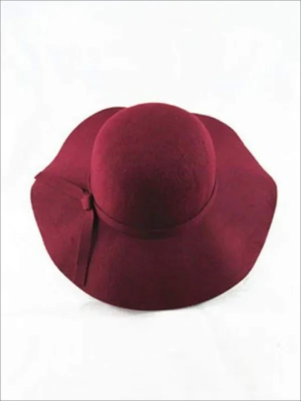 Girls Burgundy Floppy Hat