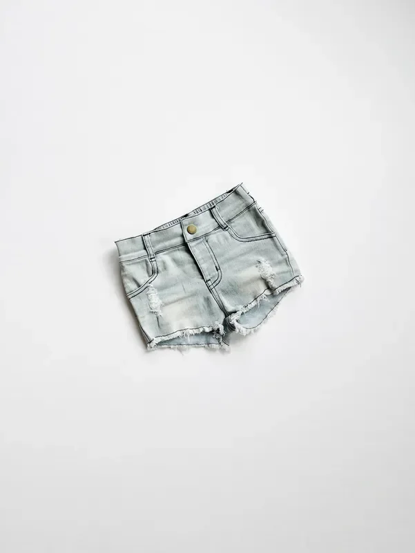 Girls Denim Shorts – Slate Gray