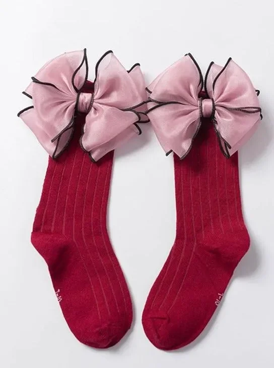 Girls Pitter Patter Bow Socks